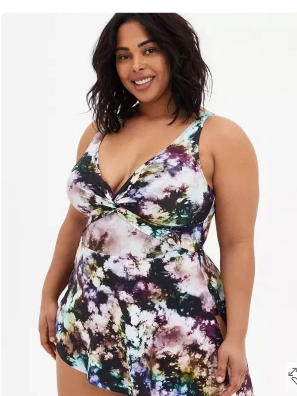 torrid EUC Multi-Color Tie-Dye Wireless One-Piece Swim Dress